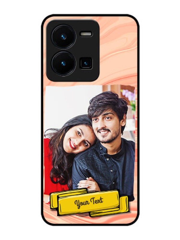 Custom Vivo Y35 Personalized Glass Phone Case - Marble Texture Design