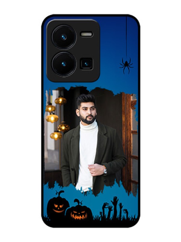Custom Vivo Y35 Photo Printing on Glass Case - with pro Halloween design