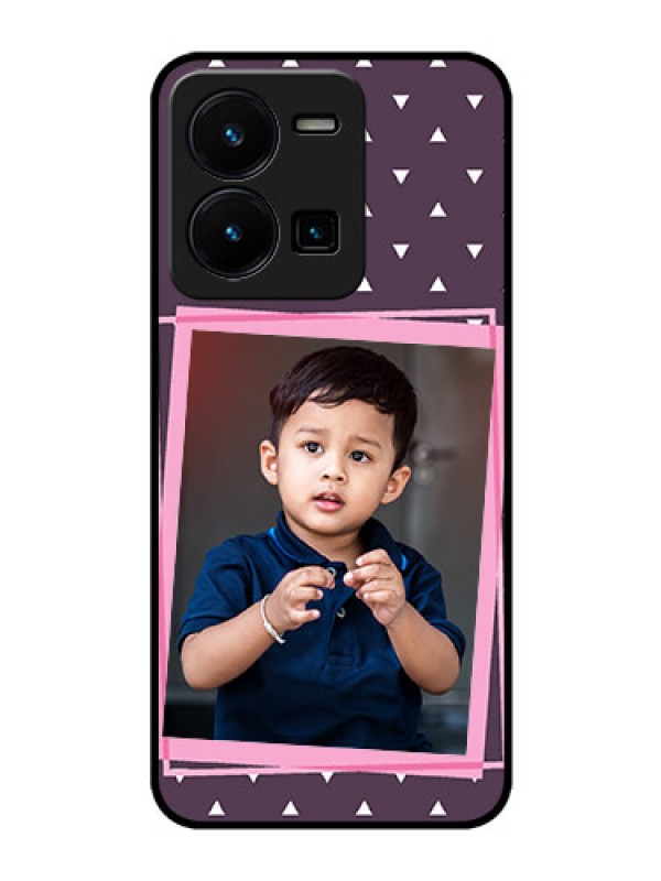 Custom Vivo Y35 Custom Glass Mobile Case - Triangle Pattern Dotted Design