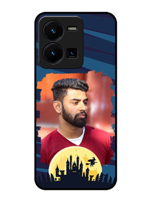 Custom Vivo Y35 Photo Printing on Glass Case - Halloween Witch Design