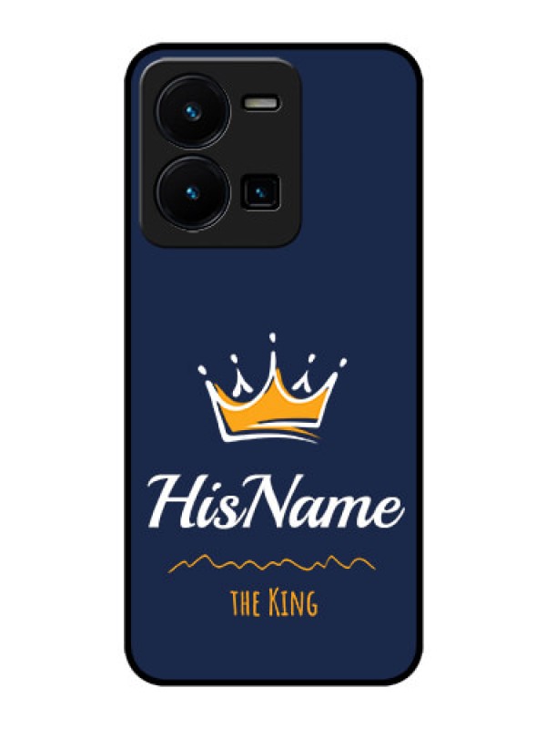 Custom Vivo Y35 Glass Phone Case King with Name