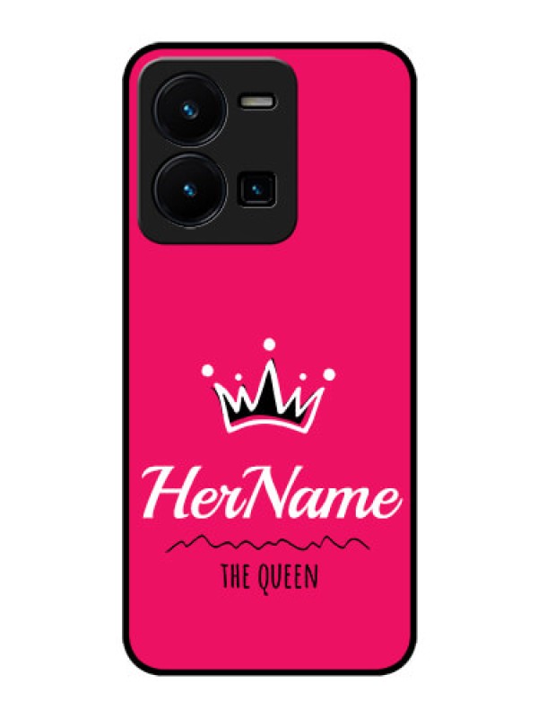 Custom Vivo Y35 Glass Phone Case Queen with Name