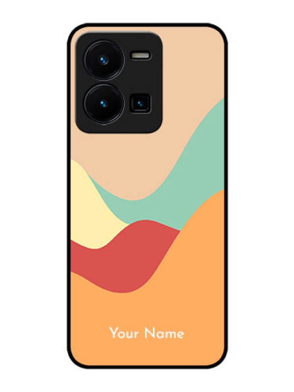Custom Vivo Y35 Personalized Glass Phone Case - Ocean Waves Multi-colour Design