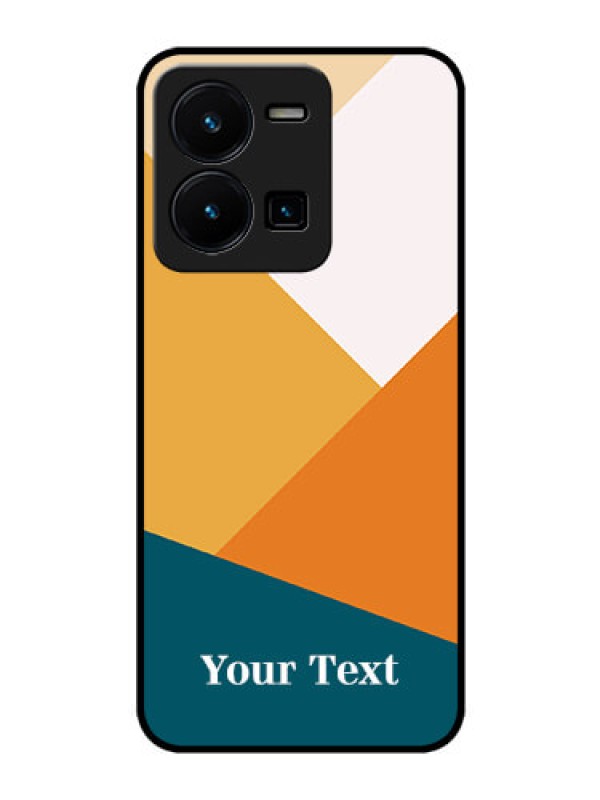 Custom Vivo Y35 Personalized Glass Phone Case - Stacked Multi-colour Design