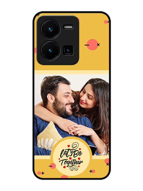 Custom Vivo Y35 Photo Printing on Glass Case - Lets be Together Design