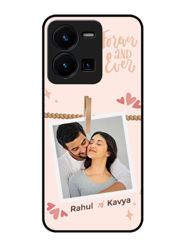 Custom Vivo Y35 Custom Glass Phone Case - Forever and ever love Design
