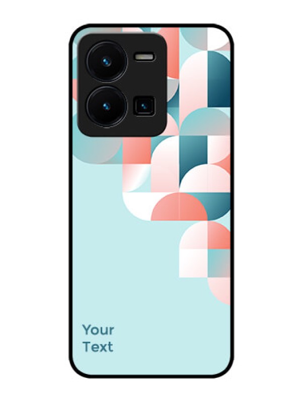 Custom Vivo Y35 Custom Glass Phone Case - Stylish Semi-circle Pattern Design