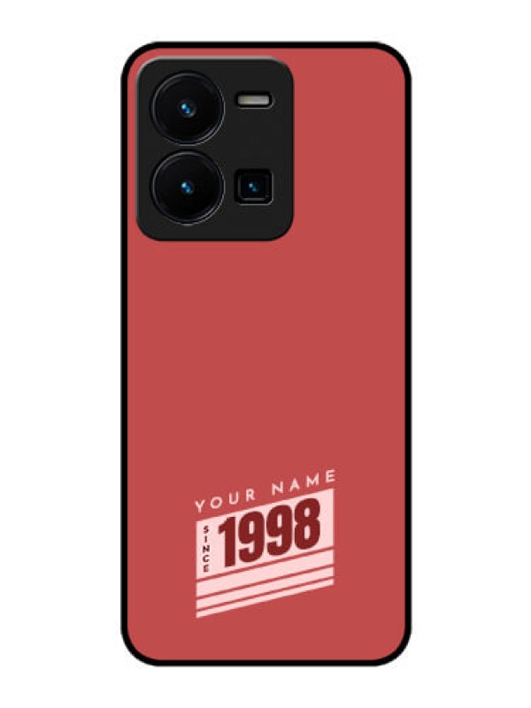 Custom Vivo Y35 Custom Glass Phone Case - Red custom year of birth Design