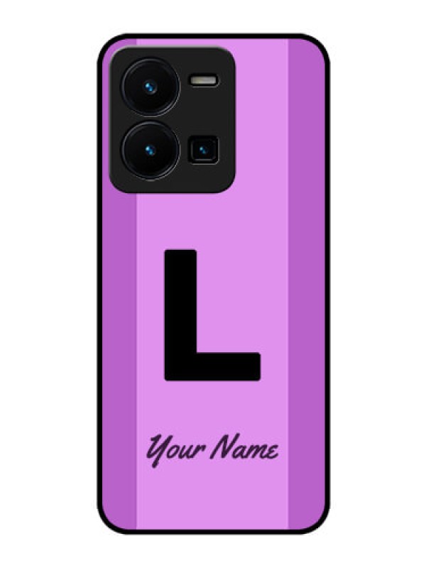 Custom Vivo Y35 Custom Glass Phone Case - Tricolor custom text Design