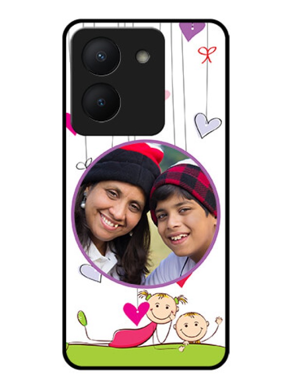 Custom Vivo Y36 Photo Printing on Glass Case - Cute Kids Phone Case Design