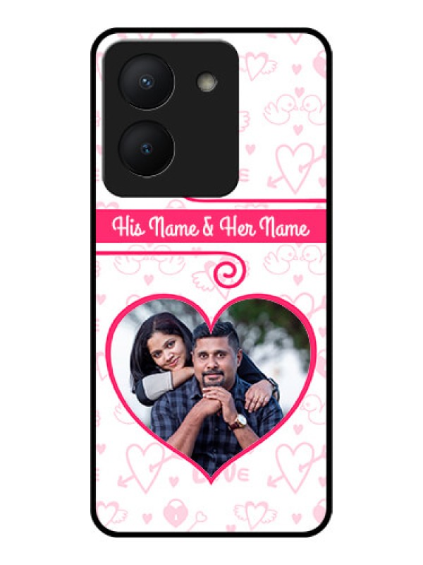 Custom Vivo Y36 Personalized Glass Phone Case - Heart Shape Love Design