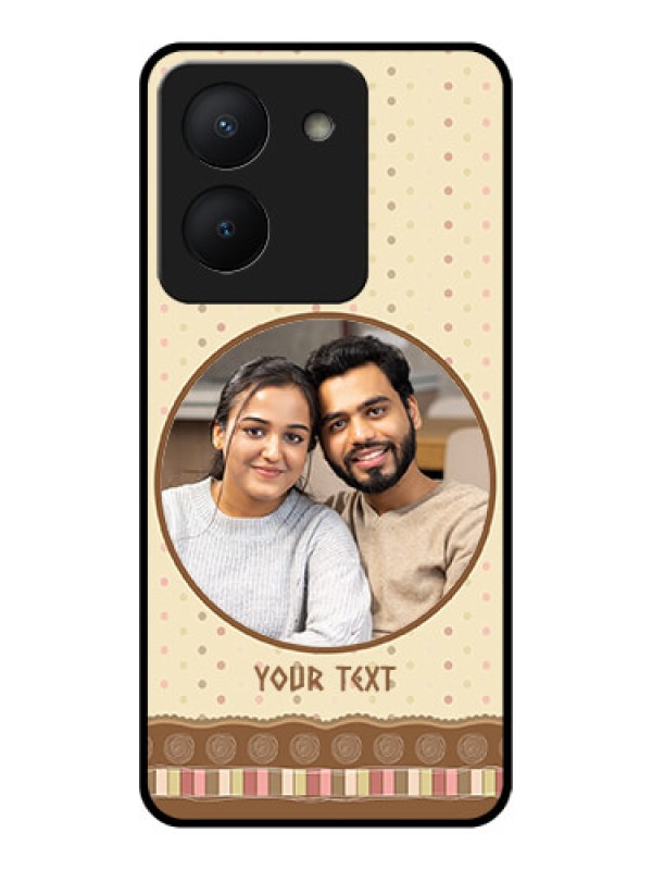 Custom Vivo Y36 Custom Glass Mobile Case - Brown Dotted Mobile Case Design