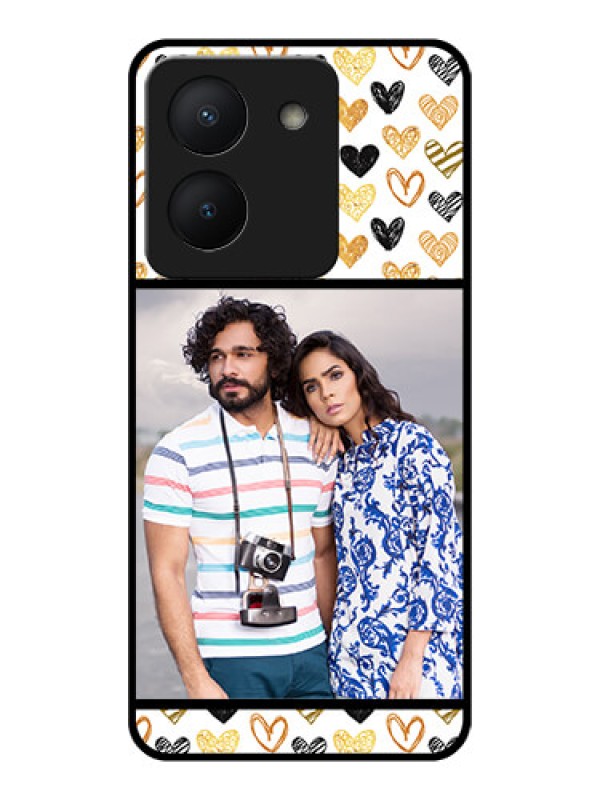 Custom Vivo Y36 Photo Printing on Glass Case - Love Symbol Design