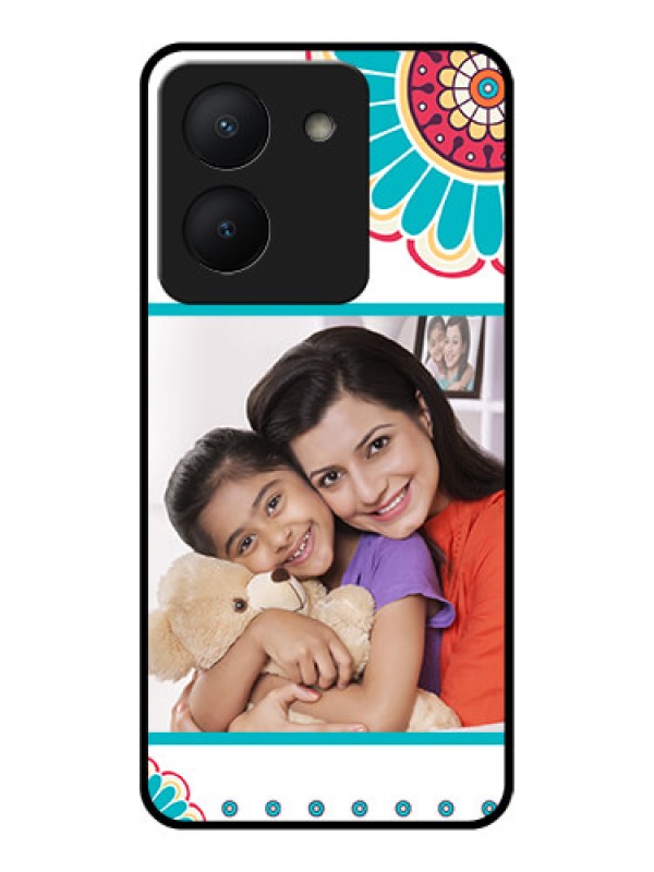 Custom Vivo Y36 Custom Glass Phone Case - Flower Design
