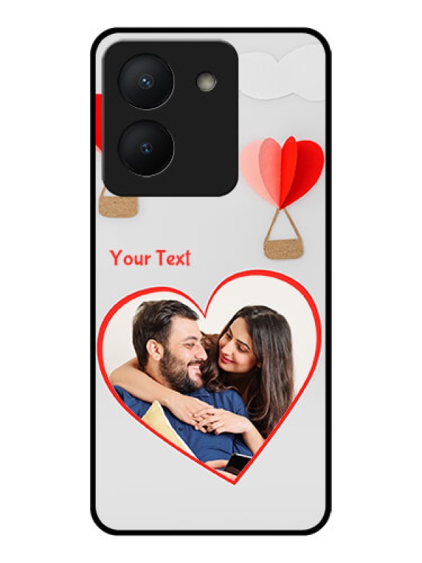 Custom Vivo Y36 Custom Glass Mobile Case - Parachute Love Design