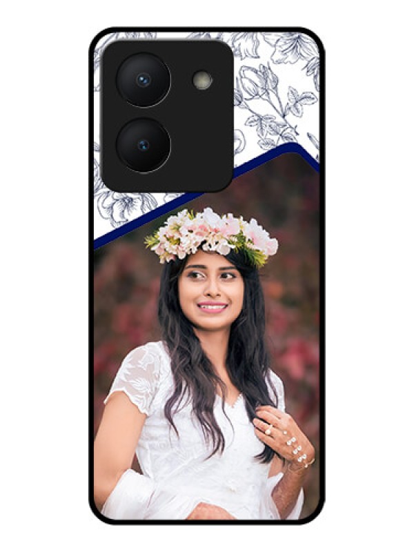 Custom Vivo Y36 Personalized Glass Phone Case - Premium Floral Design