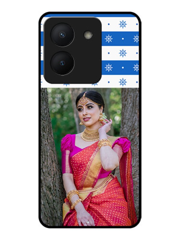 Custom Vivo Y36 Photo Printing on Glass Case - Snow Pattern Design