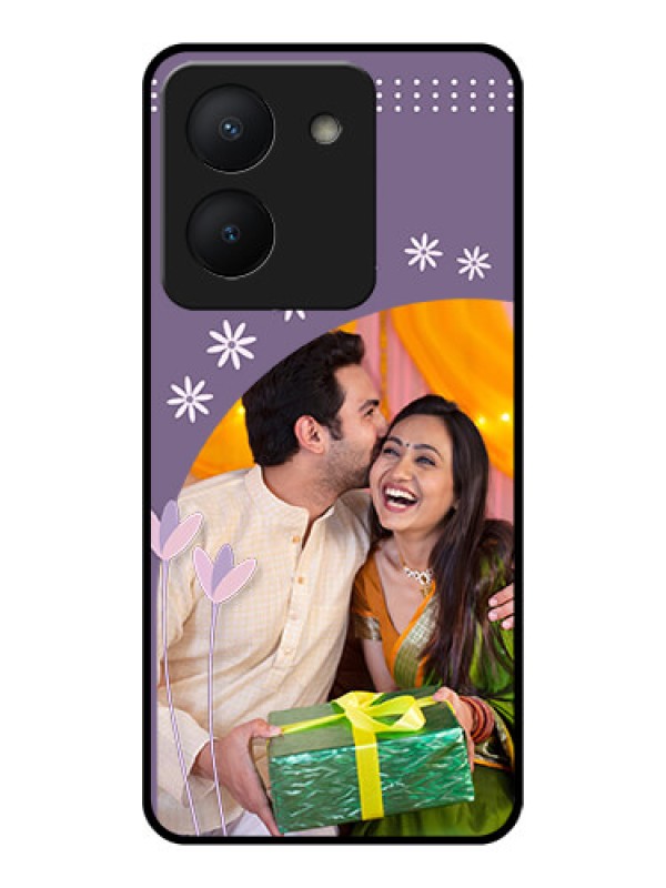 Custom Vivo Y36 Custom Glass Mobile Case - Lavender flowers design