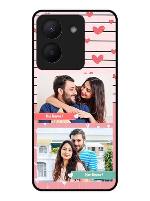 Custom Vivo Y36 Custom Glass Mobile Case - Photo with Heart Design