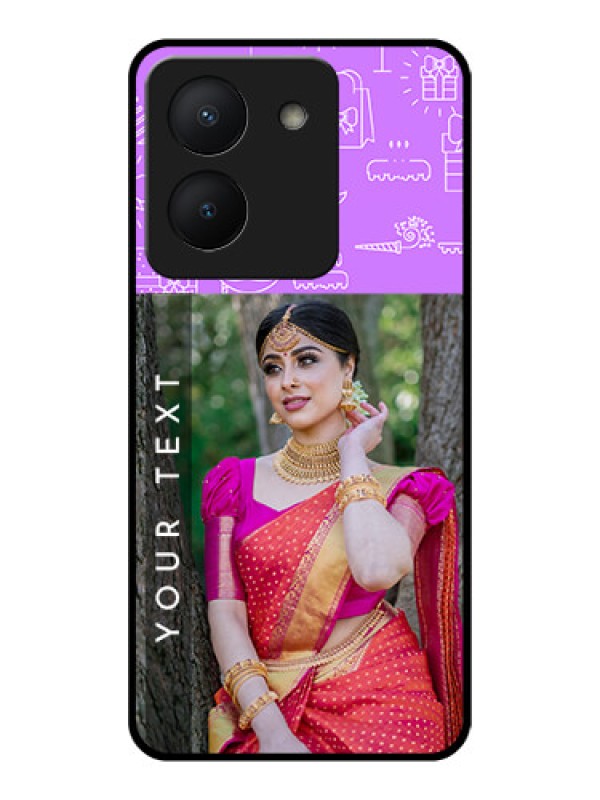 Custom Vivo Y36 Custom Glass Mobile Case - Birthday Icons Design