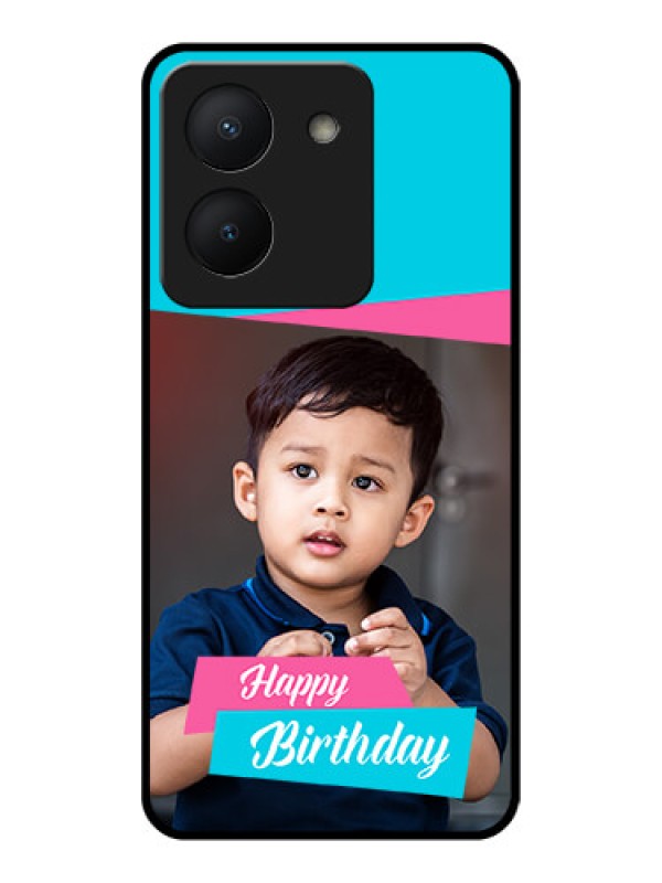 Custom Vivo Y36 Personalized Glass Phone Case - Image Holder with 2 Color Design