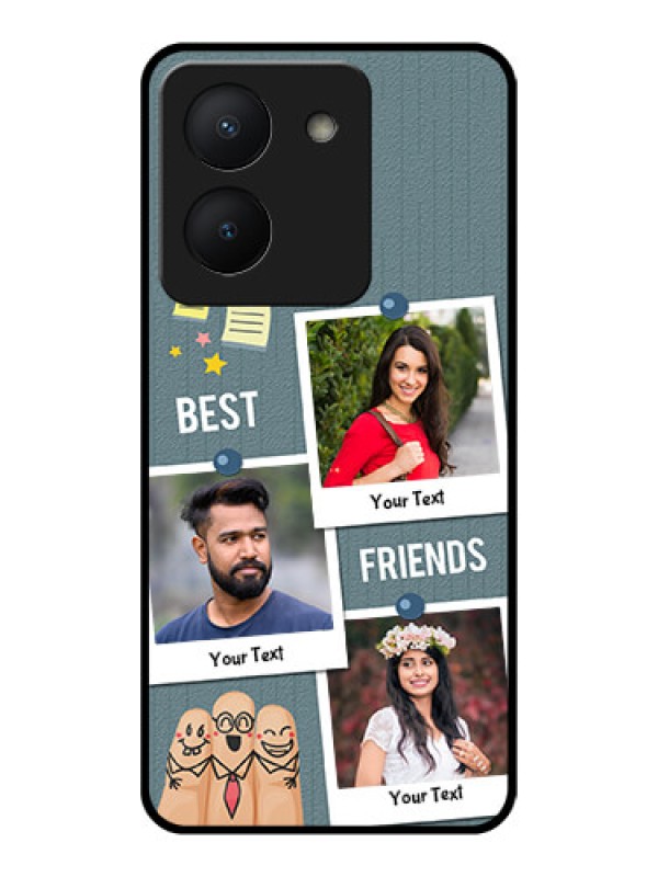 Custom Vivo Y36 Personalized Glass Phone Case - Sticky Frames and Friendship Design