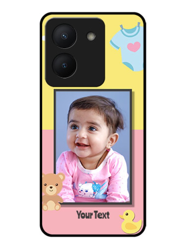Custom Vivo Y36 Photo Printing on Glass Case - Kids 2 Color Design
