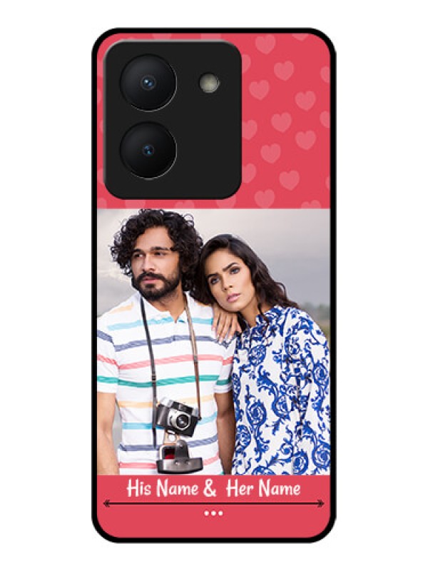 Custom Vivo Y36 Photo Printing on Glass Case - Simple Love Design