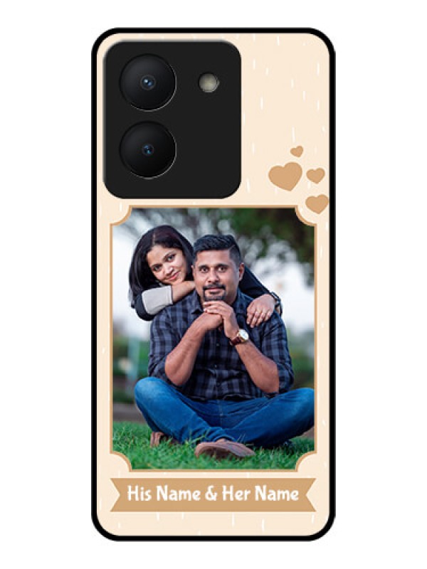 Custom Vivo Y36 Custom Glass Phone Case - with confetti love design