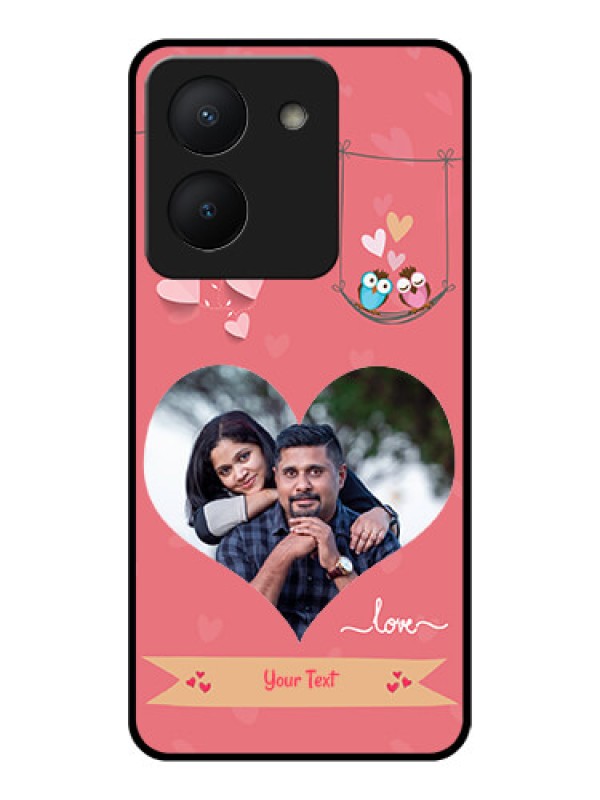 Custom Vivo Y36 Personalized Glass Phone Case - Peach Color Love Design