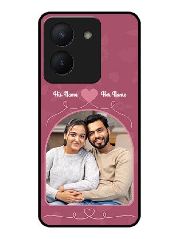 Custom Vivo Y36 Photo Printing on Glass Case - Love Floral Design