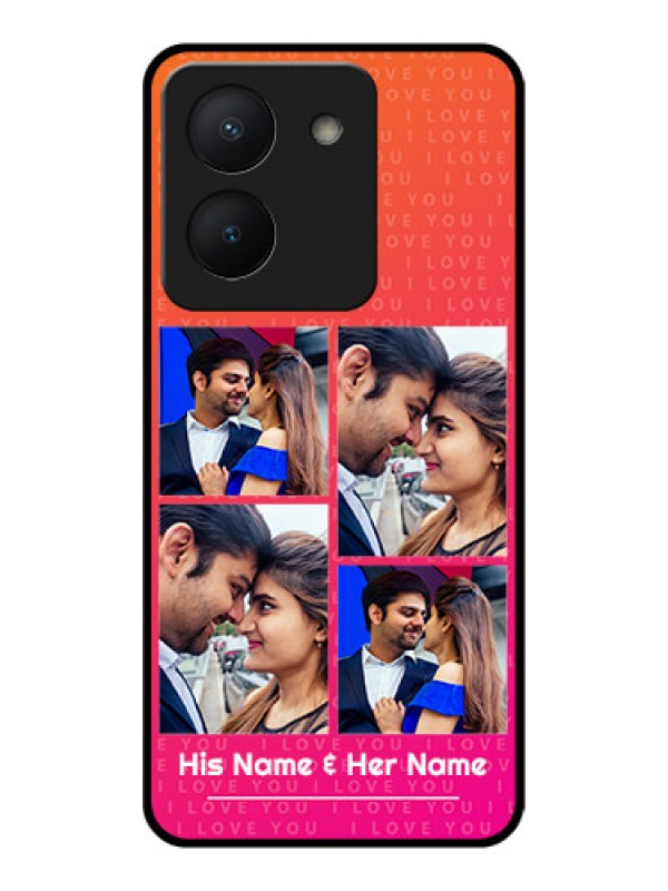 Custom Vivo Y36 Custom Glass Phone Case - I Love You Pink Design