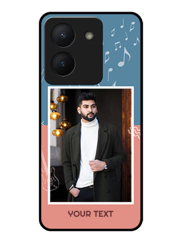 Custom Vivo Y36 Photo Printing on Glass Case - with Color Musical Note Design