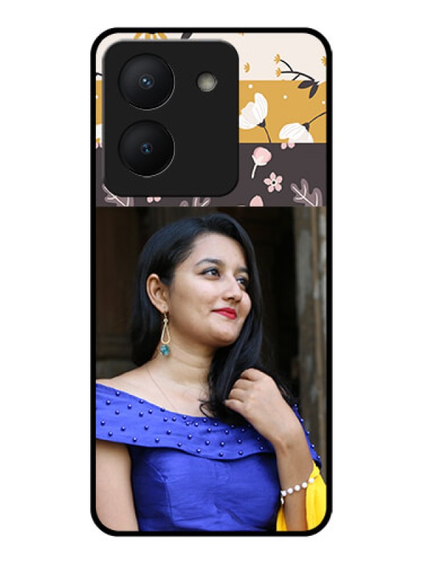 Custom Vivo Y36 Custom Glass Phone Case - Stylish Floral Design