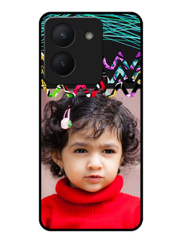 Custom Vivo Y36 Personalized Glass Phone Case - Neon Abstract Design