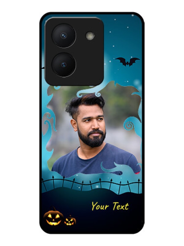 Custom Vivo Y36 Custom Glass Phone Case - Halloween frame design