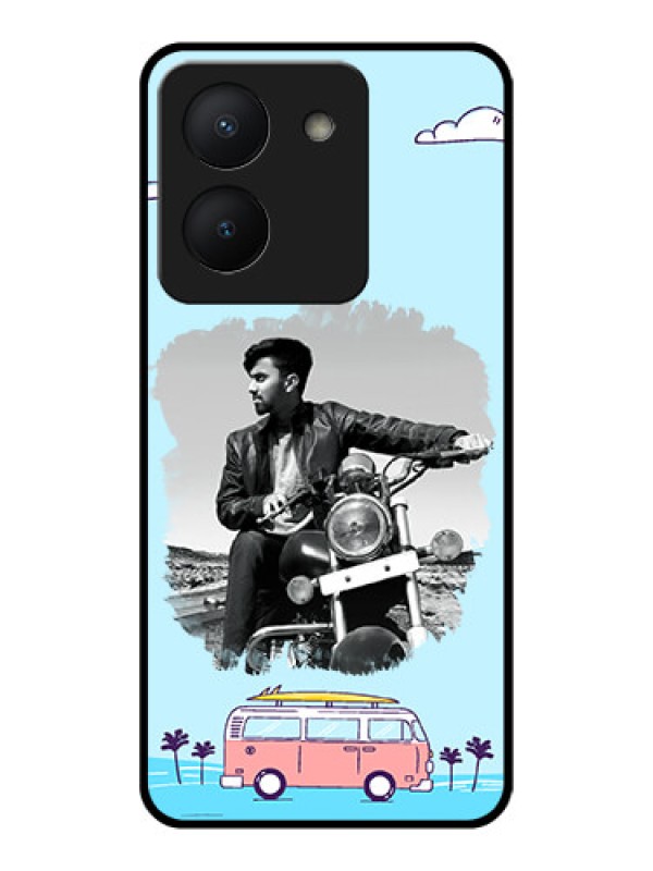 Custom Vivo Y36 Photo Printing on Glass Case - Travel & Adventure Design