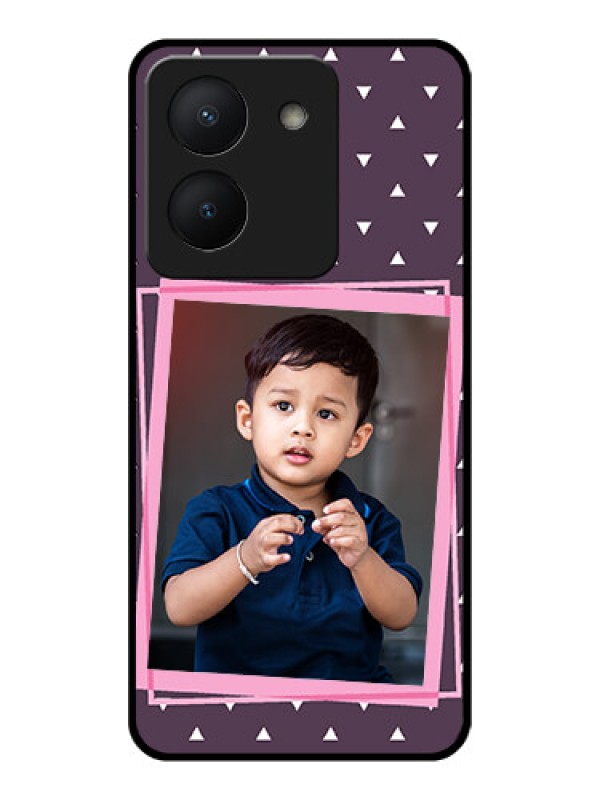 Custom Vivo Y36 Custom Glass Mobile Case - Triangle Pattern Dotted Design