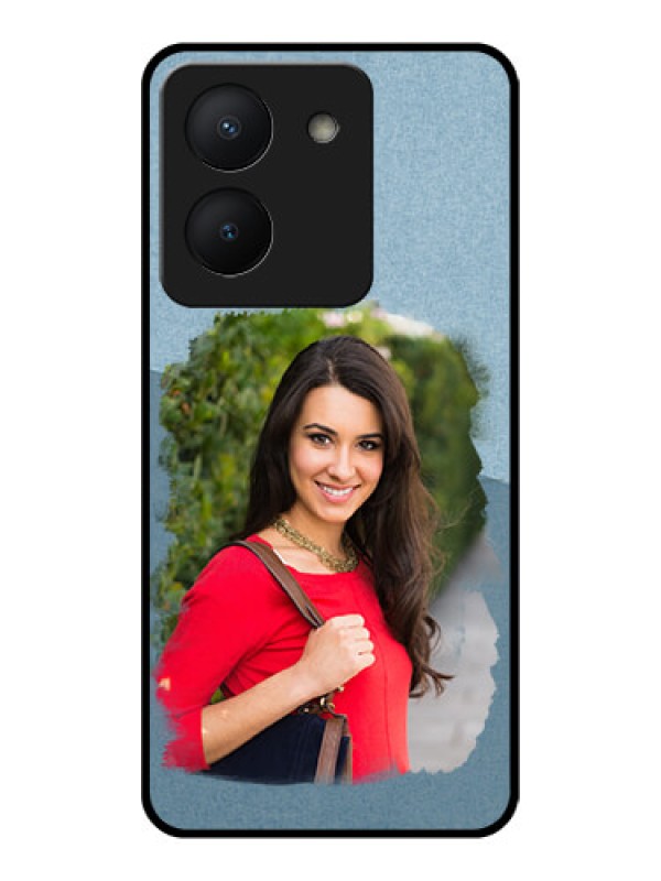 Custom Vivo Y36 Custom Glass Mobile Case - Grunge Line Art Design