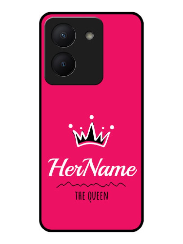 Custom Vivo Y36 Glass Phone Case Queen with Name
