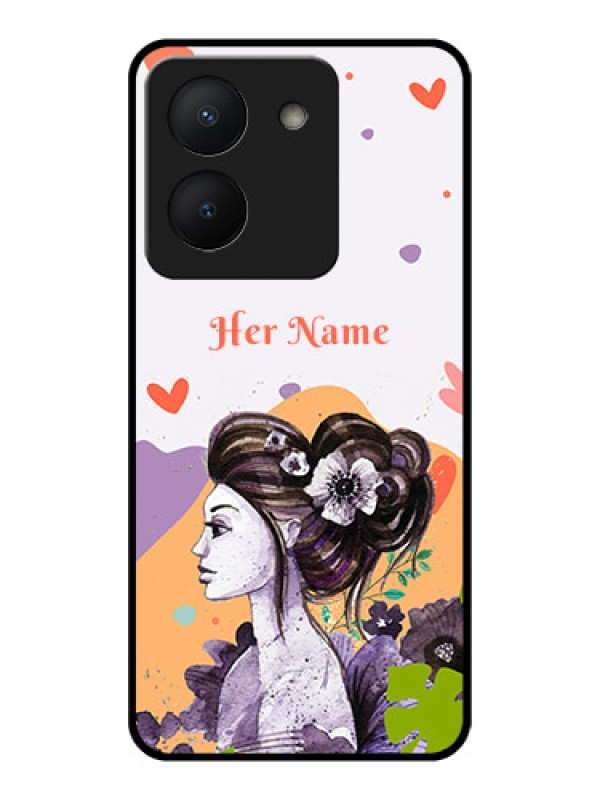 Custom Vivo Y36 Personalized Glass Phone Case - Woman And Nature Design