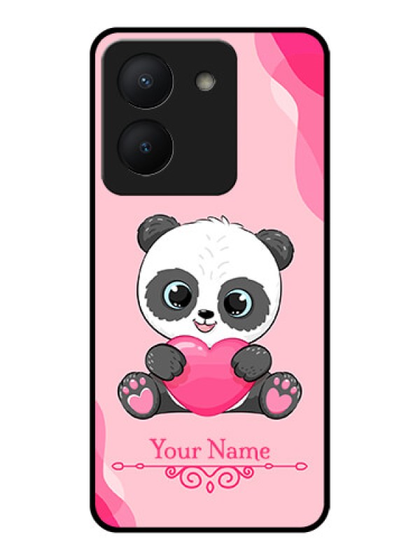 Custom Vivo Y36 Custom Glass Mobile Case - Cute Panda Design
