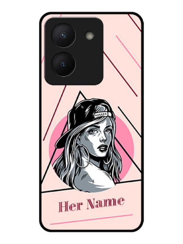 Custom Vivo Y36 Personalized Glass Phone Case - Rockstar Girl Design