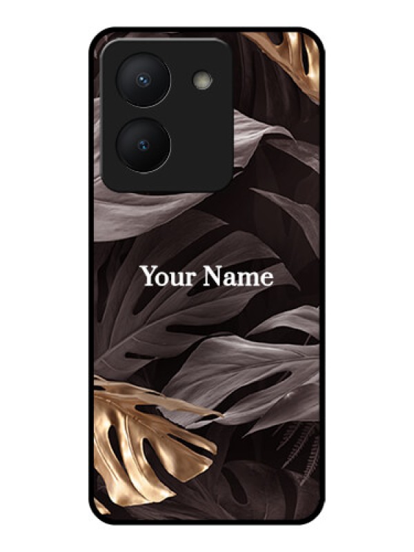 Custom Vivo Y36 Personalised Glass Phone Case - Wild Leaves digital paint Design
