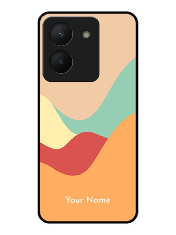 Custom Vivo Y36 Personalized Glass Phone Case - Ocean Waves Multi-colour Design