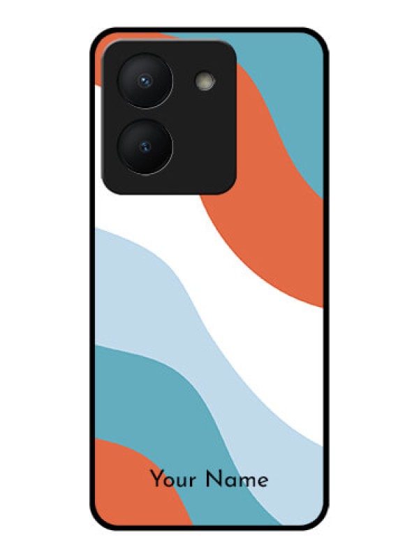 Custom Vivo Y36 Custom Glass Mobile Case - coloured Waves Design