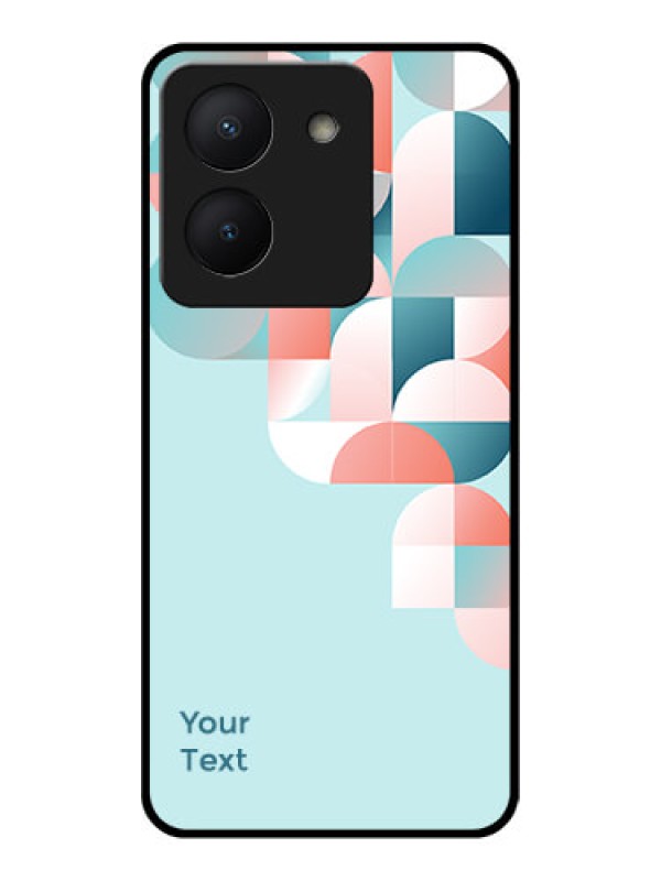 Custom Vivo Y36 Custom Glass Phone Case - Stylish Semi-circle Pattern Design