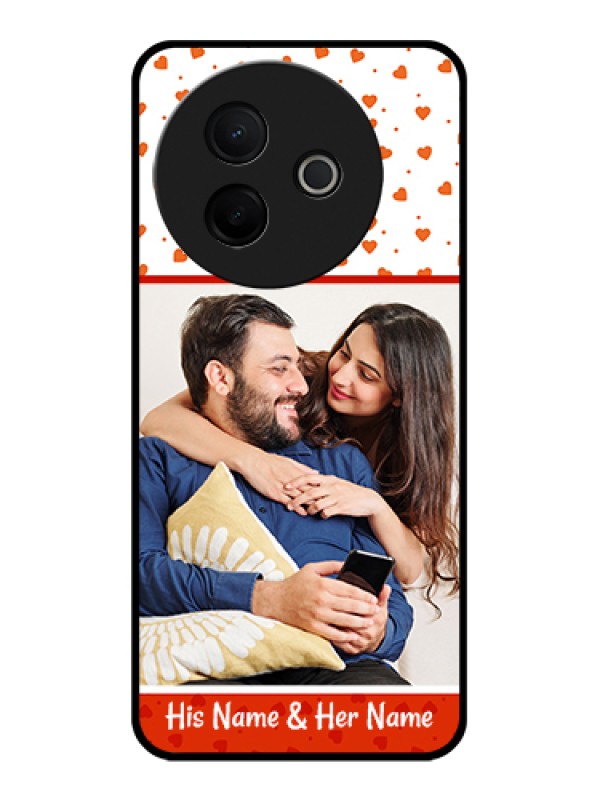 Custom Vivo Y39 5G Custom Glass Phone Case - Orange Love Symbol Design