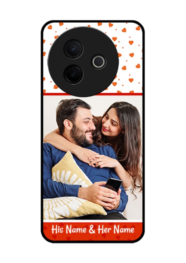 Vivo Y39 5G Custom Glass Phone Case - Orange Love Symbol Design