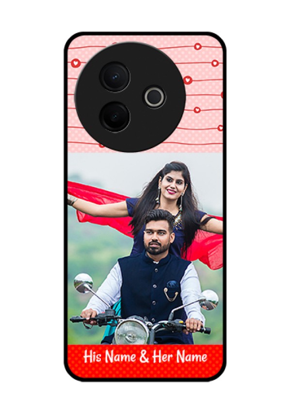 Vivo Y39 5G Custom Glass Phone Case - Red Pattern Case Design